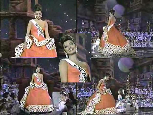 Milka during the Evening Gown Competition of Miss Universe 1993 (Photo grid courtesy of http://monarcasdevenezuelaymundiales.blogspot.com/)